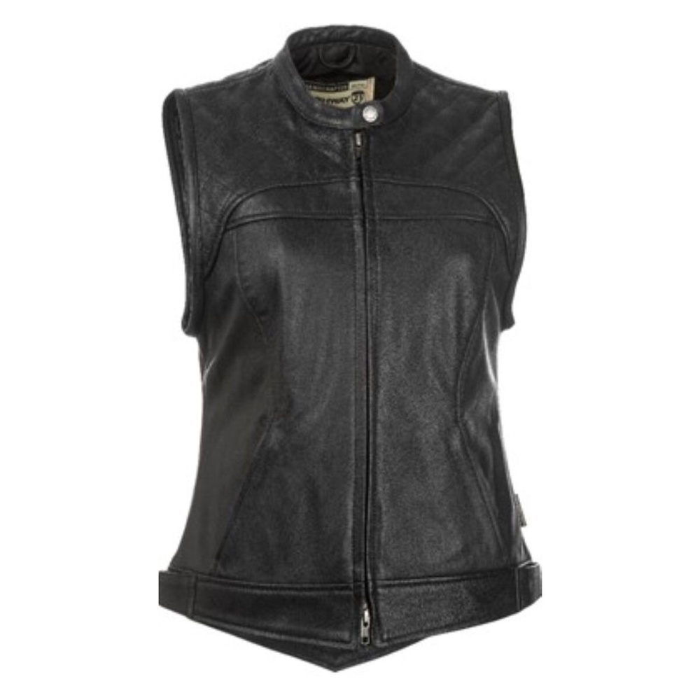 NWT Highway 21 Ava Women's Vest - Black Leather Motorcycle Vest
